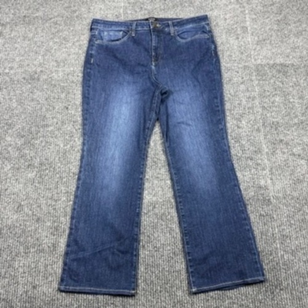 NYDJ Barbara Bootcut Jeans Size 12P Petite Blue Lift Tuck Stretch Denim PDNM2044